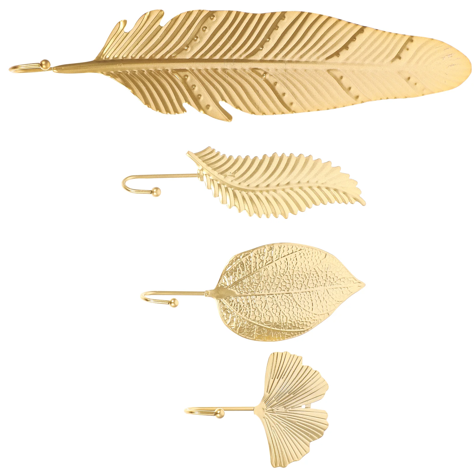 

4pcss Multi-use Hooks Wall Hanging Hooks Leaf Shape Hooks Wall Door Entry Hooks