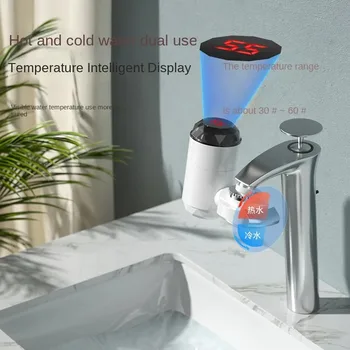 3000W Instant Hot Water Heater Faucet Tankless with Temperature Display and Hot Cold Tap for Kitchen Sink 1