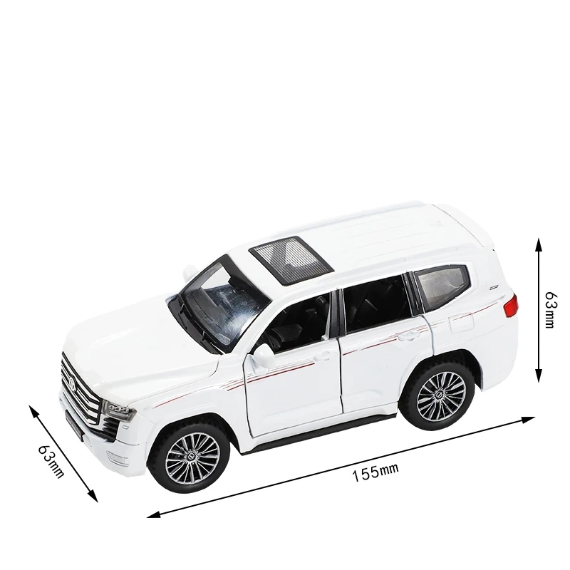 1/32 TOYOTA Land Cruiser LC300 SUV Miniature Diecast Toy Car Model Sound & Light Doors Openable Collection Gift For Boy Children 6