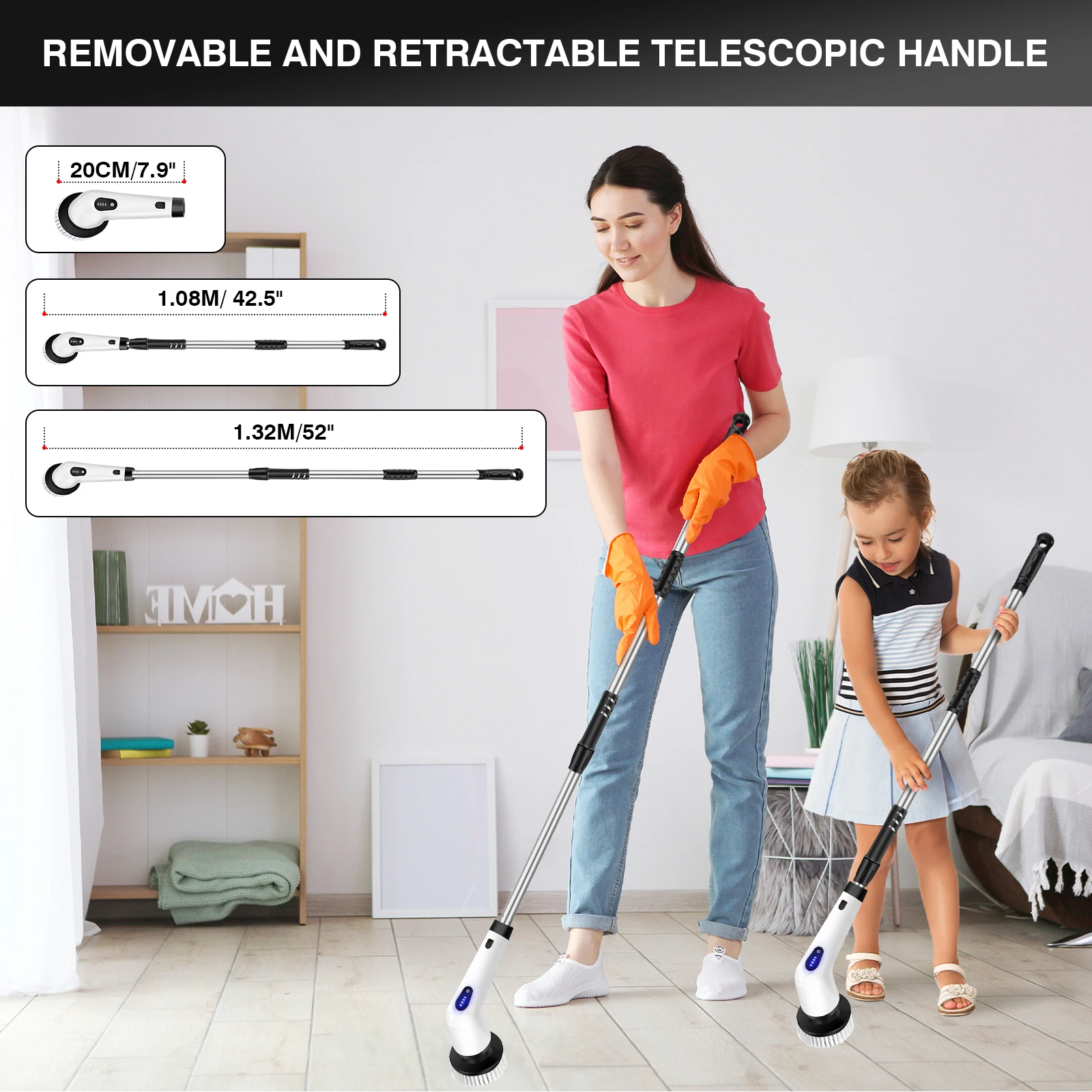 Electric Spin Scrubber with 9 Brush Heads 2