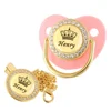Customized Crown Name Baby Pacifier Dummy With Chain Clip 0-18 Months 3