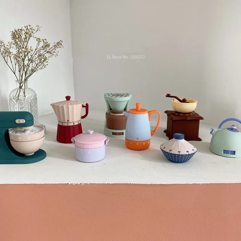 

Милый миниатюрный Таймер в форме мокки/кофемашины, кухонный механический таймер для выпечки, домашнее украшение для учеников, домашнее задание, подарочные украшения