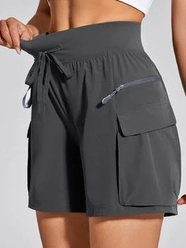 Womens Cargo Shorts Zipper Workwear Capri Length in Spring Colors Navy Blue S 2