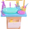 Doll House Furniture Bed Table Chair For Barbies Plastics Cleaning Tools For Barbies Accessories Mini Furniture Model Gifts Toys 4
