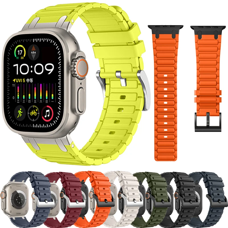 Enhanced Silicone Strap with Modified Metal Integration for Smartwatch Wristbands