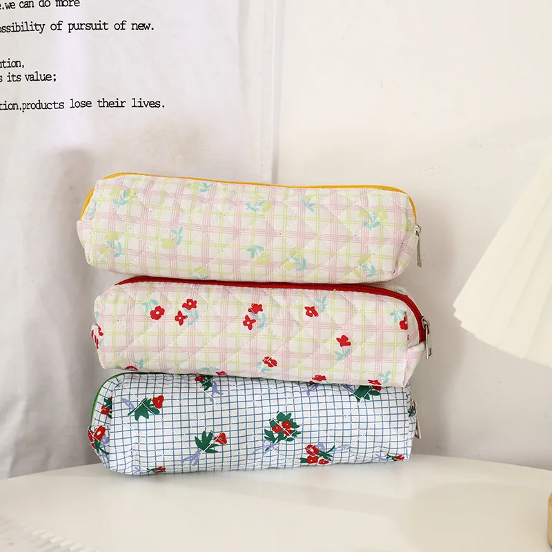 

Kawaii Japanese Floral Pencil Case Cosmetic Lipstick Coin Purse Storage Bag Cute Makeup Handbags School Stationery Pouch Pen Bag