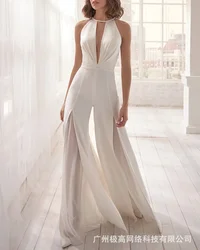 Cutout Lace Patch Sheer Mesh Ruched Jumpsuit Women High Waist Spring Summer Overall Jumpsuits Pants High Waist