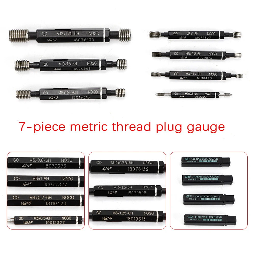 7 PIECE H6 METRIC THREAD PLUG GAGE