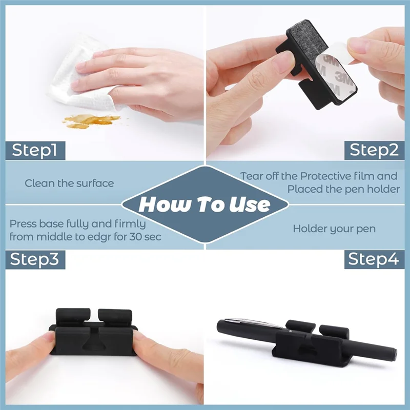 컴팩트 10 팩 실리콘 연필 홀더, 책상용 접착 펜 홀더, 교실용 고무 단일 펜 홀더 펜 클립 6Cm Multic