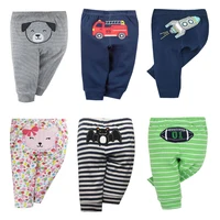 2022 Summer Soft Cotton Baby Boys Pants Cartoon Bright Color Gilrs Pants New Fashion Striped Baby Pants Newborn Toddler Leggings 1