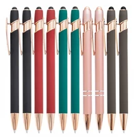 5-10 Pack 2-in-1 Stylus Pen, Retractable Ballpoint Pen w/ Stylus Tip for Touch Screen, Metal, 1.0mm Black Ink 5