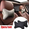 Car Neck Pillows Both Side Pu Leather 1pcs Pack Headrest For Head Pain Relief Filled Fiber Universal Car Pillow 1