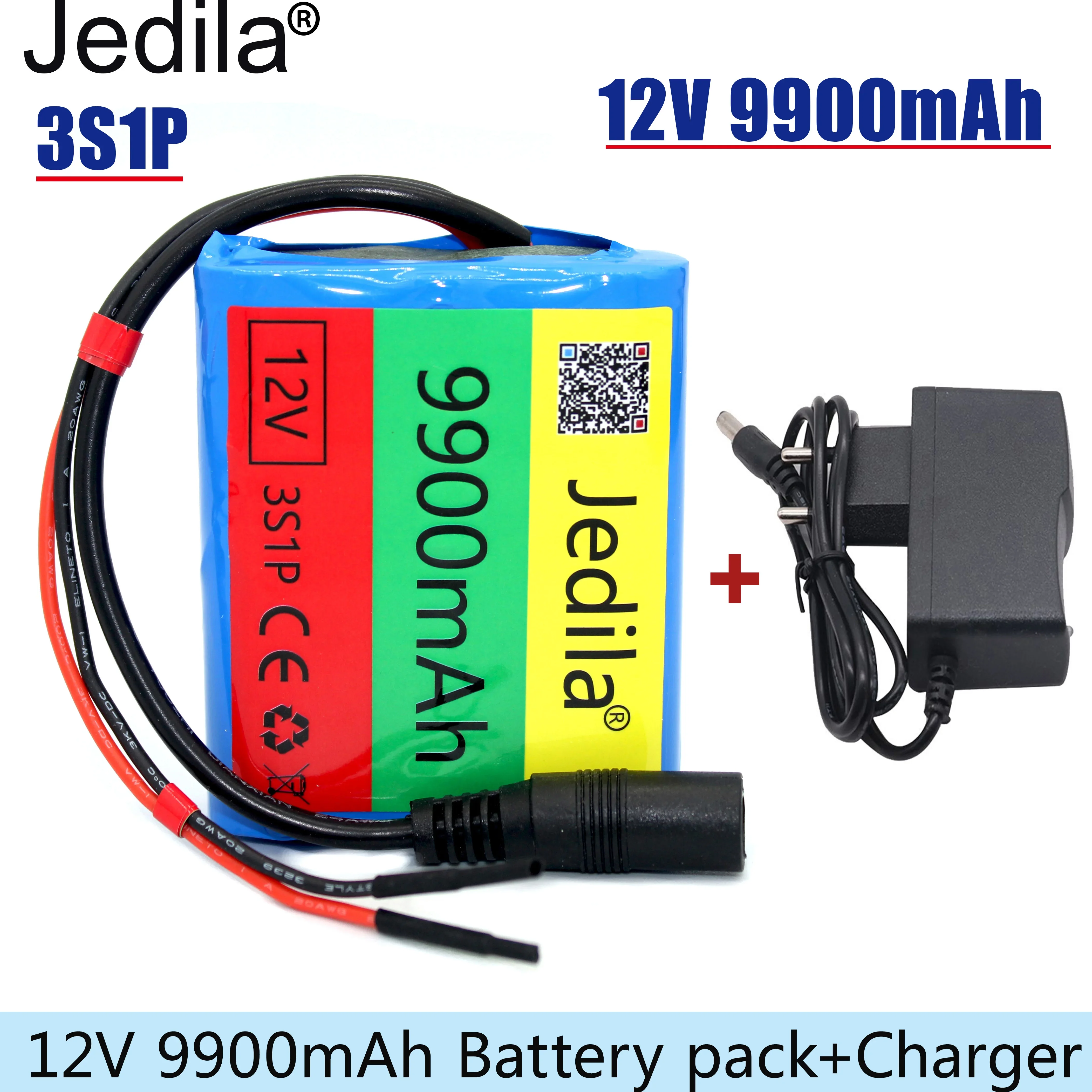 12V 9900 mAh 3S1P Lithium Battery Pack Protection Rechargeable 1A Charger rechargeable battery battery charger