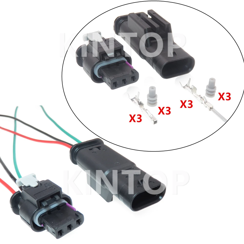

1 Set 3 Pins 2-1718652-3 Auto Parts 1718653-1 4F0973703A Automobile Reversing Radar Wire Cable Socket Starter For VW Audi