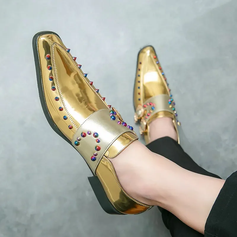 Golden Legend Chelsea Scelta Da Uomo Oro Lucido Discoteca Scarpe Supreme Scarpe Di Lusso Maschili Golden Legend Chelsea Designer Shoe 2023