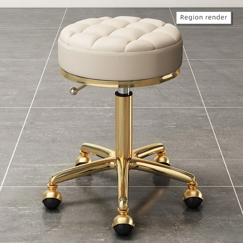 Fashion Swivel Stool Barber Shop Hair Bench Golden Hairdressing Chair Massage Clinic Office Home Seat Cadeira Salon Furniture lift beauty chair flameproof iron wheel beauty stool high bench hair stool makeup stool