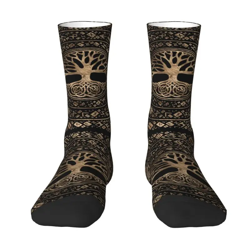 

Cute Mens Tree Of Life Yggdrasil Runic Pattern Dress Socks Unisex Warm Comfortable 3D Printed Viking Norse Symbol Crew Socks