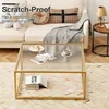 Glass Coffee Table Modern Center Table,Minimalist Coffee Table Sofa Side Tea Table for Living Room 5