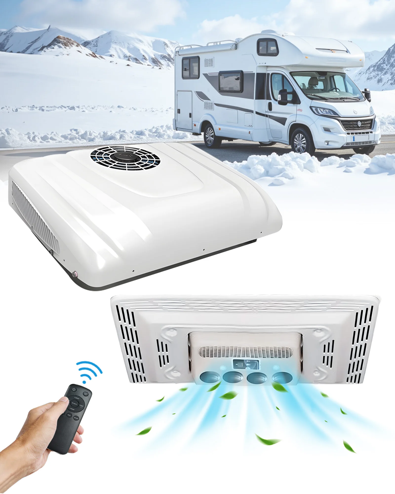 Universal 13500 btu 12V Car Electric Air Conditioner Conditioning ac 24V for Trunk Bus RV Camping Excavators Harvesters Van