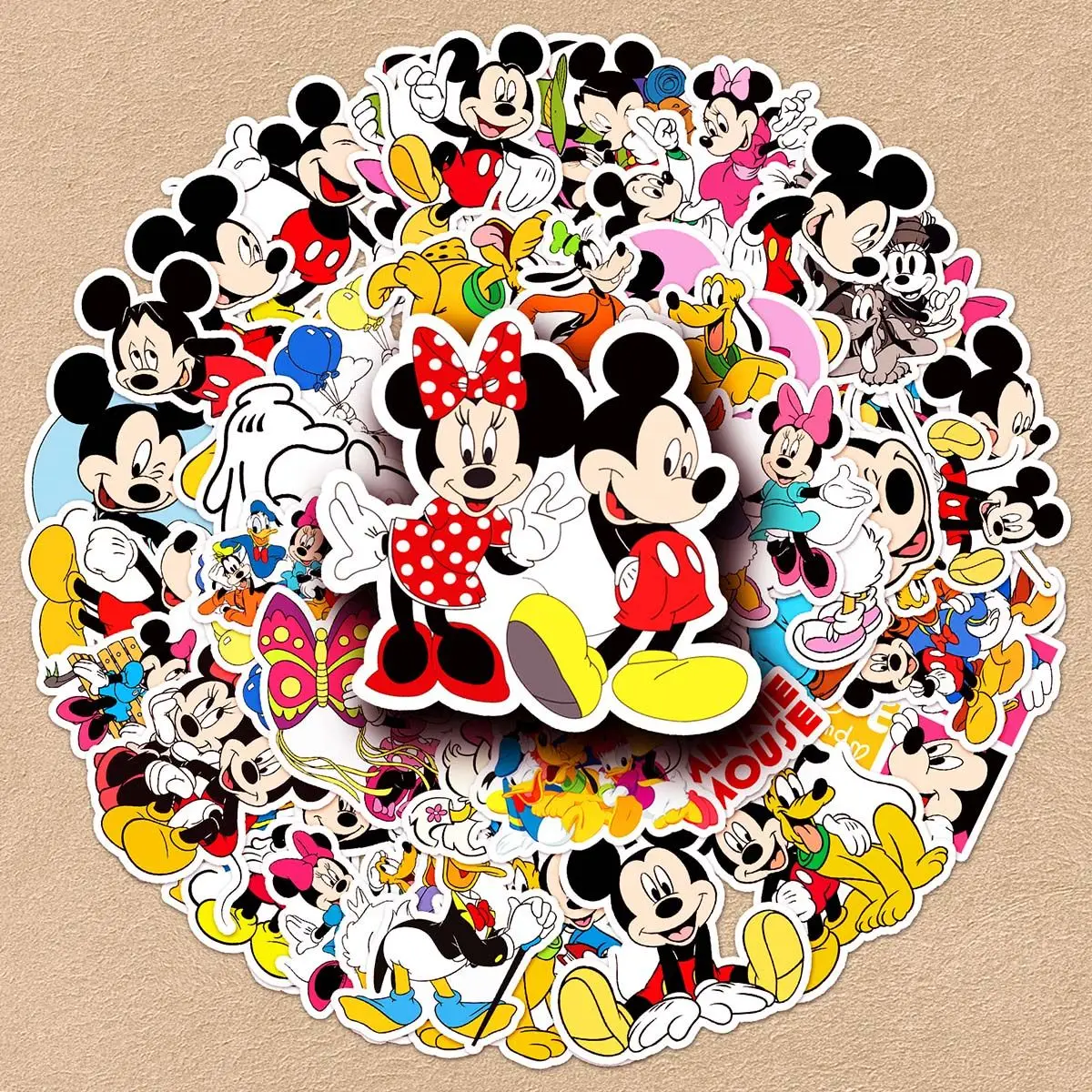 

50pcs Cute Cartoon Mickey Mouse Graffiti Stickers DIY Laptop Scrapbook Phone Luggage Guitar Children's Stickers Toy