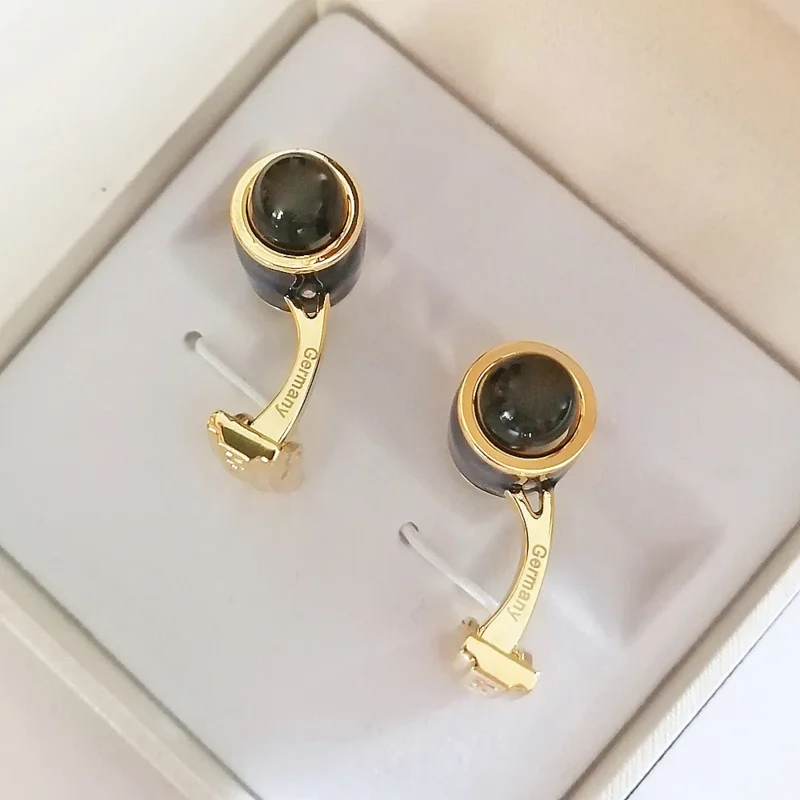 Luxury MB Blue Round Crystal Head & S.Walker Classic Design Cuff Link With White Star Big Size Cufflinks Button Box Set