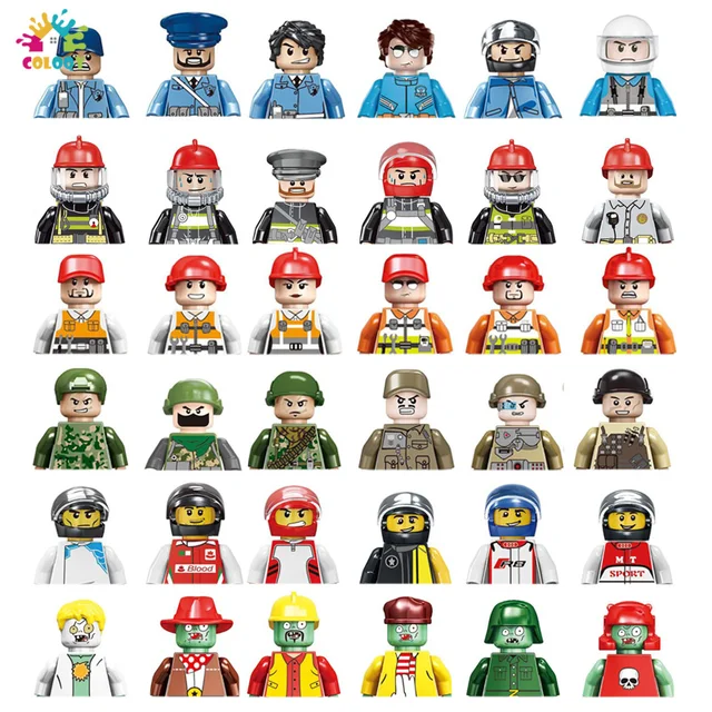 Kids Toys City Mini Action Figures Building Blocks Worker Fireman Player Pirate Bricks Educational Toys For Kids Birthday Gifts 1