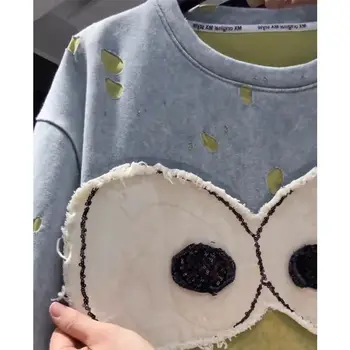 حجم كبير 1XL-4XL المرأة الكرتون المرقعة تي شيرت الصيف موضة المتضخم قمة فضفاضة القطن طاقم الرقبة عادية المرأة تي شيرت 6