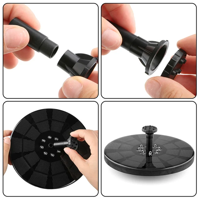 Napelemes Szökőkút 3W Vízszivattyú 1600Mah Akkumulátor Egyszínű Led -Es Lámpákkal A Birdbath -Tó Medencéhez - Image 5