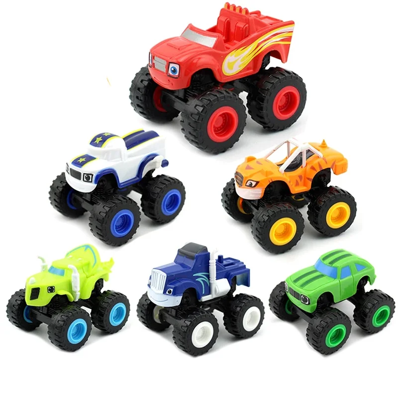Monsters Truck Toys Cartoon Machines Car Russian Classic Blaze Model Vehicles Truck Racer Figure Game For Children Kids Gifts