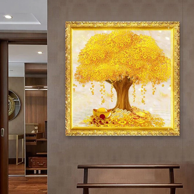 Diamond Painting Kit "Money Tree" 5D DIY Mosaic Picture Crafts Hobby Diamond Embroidery Cross Stitch Home Rhinestones Wall Decor