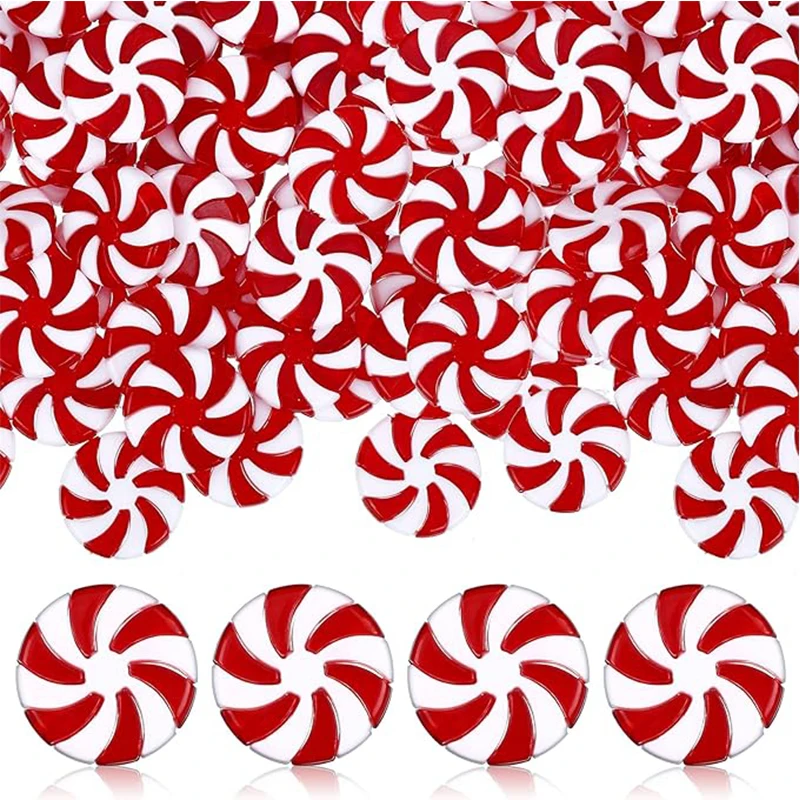 thumbnail image 1 of 5/10/20 piezas de caramelos acrílicos navideños rojos y blancos, adornos colgantes para árbol de Navidad para bodas, fiestas, regalos de Año Nuevo, decoración del hogar, 1 of 4