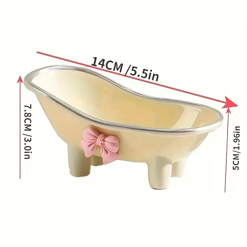 1Pc Cute Plastic Bathroom Soap Dish - Bowknot Design Soap Holder with Creative Drainage - Bathroom Accessories Tray 2