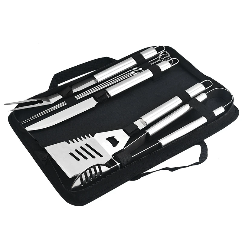 8 piece Barbecue Set Outdoor Barbecue Tool Set Oxford Cloth Bag Large