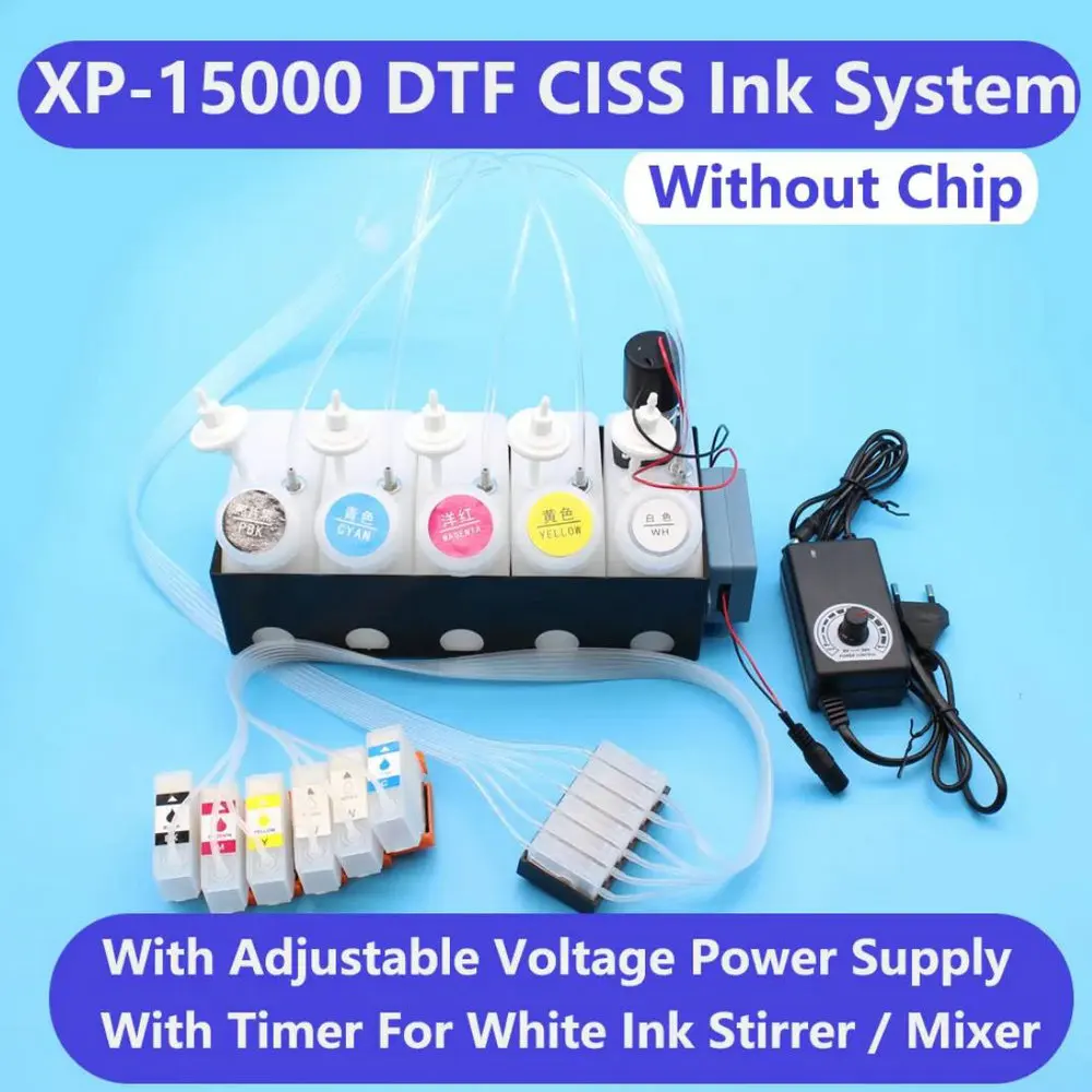 

XP15000 Printer DTF CISS Ink System For Epson XP 15000 DTF Ink Supply Dtf Kit XP-15000 White Ink Tank Adjust Speed Stirrer Timer