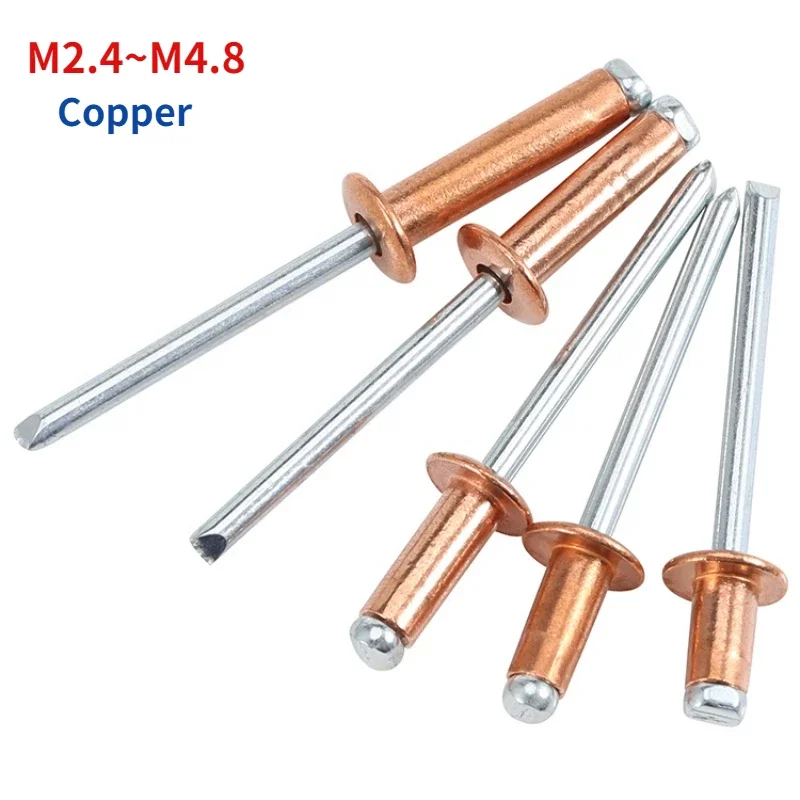 M2.4 M3.2 M4 M4.8 Red Copper Core Pulling Rivets High Strength Open ...