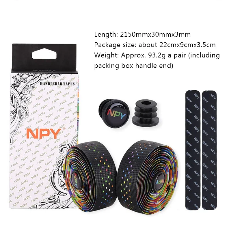 Breathable PU+EVA Gravel Handlebar Tape Shock Absorbing Bicycle Racing Shock Str