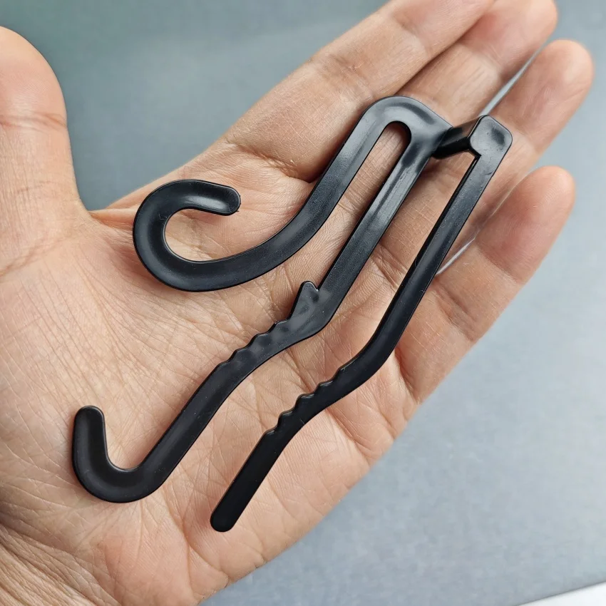 100pcs 플라스틱 PP 포장 양말 디스플레이 더블 후크 행거 특수 모양의 의류 액세서리