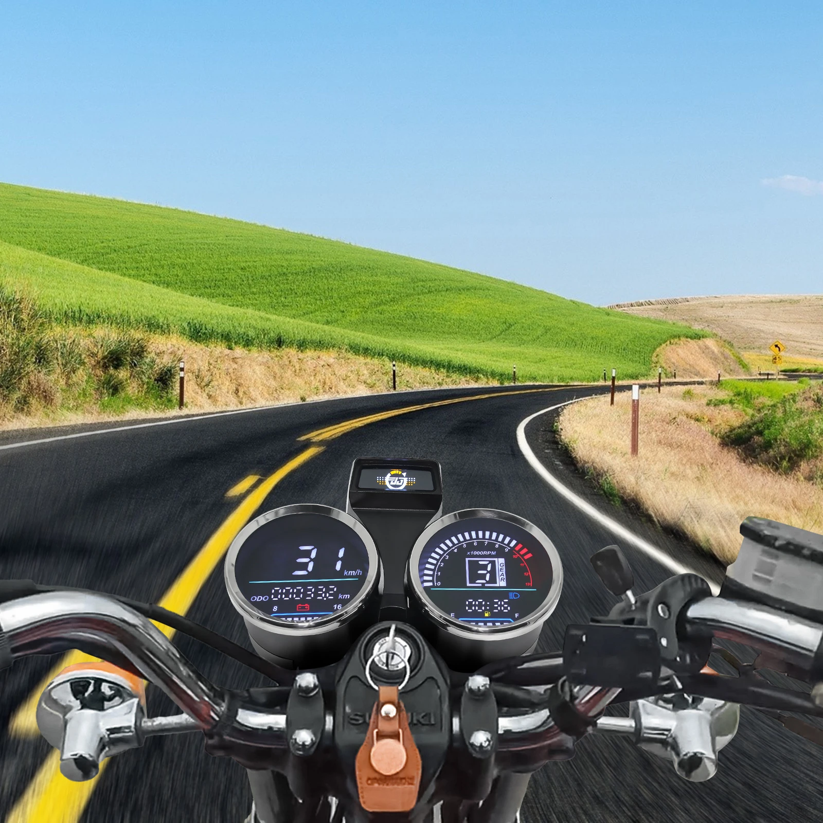 Motorcycle Speedometer MPH km/h Digital Meter Assembly Speedometer