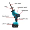 Cordless Reciprocating Saw 18V Adjustable Speed Chainsaw Wood Metal PVC Pipe Cutting Reciprocating Saw Power Tool By WOYOFADA 5
