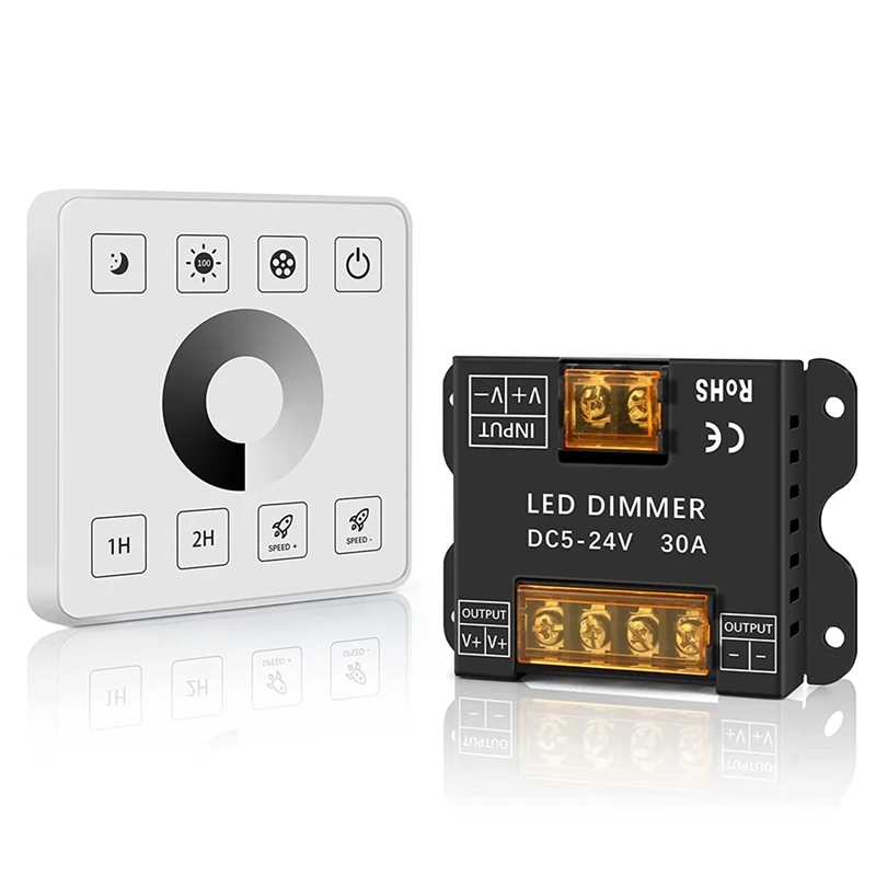 

RF Wireless Wall- Mounted Touch Panel Dimmer Control RF Wireless Dimmer Control Kit For DC5-24V 30A