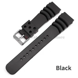 Universal Waterproof Silicone Sport Strap for Watchband Replacement - 20/22mm (Black)
