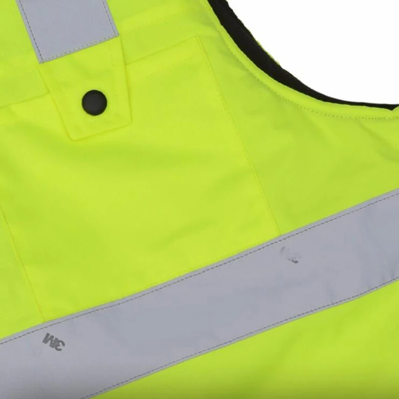 Hi Vis Vest Winter Fleece Lining Reflective Vest for Men Waterproof with Multi Pockets Safety Workwear Sleeveless Waistcoat 3