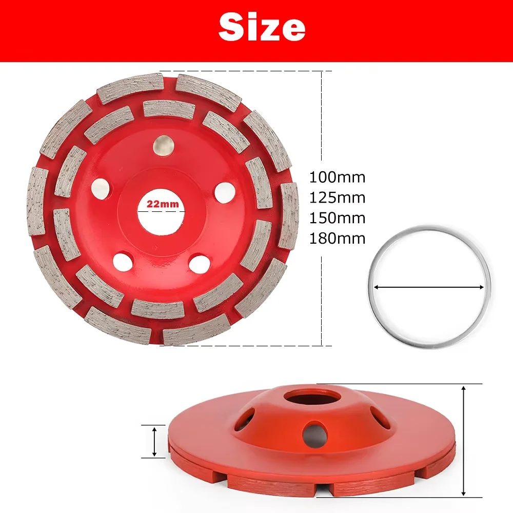 Diamond Grinding Disc 100/115/125 /180MM Double Diamond Grinder Wheel for Grinding and Polishing Stone Concrete Surface/Stones grinding disc,grinding wheel,abrasive wheel