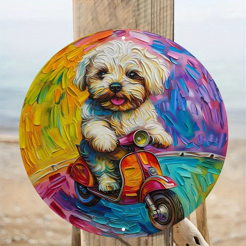 

Durable Aluminum Hippie Themed Dog Pet Wreath Sign UV Scratch Resistant,Easy to Hang Perfect Valentine's Day Gift for Dorm Decor