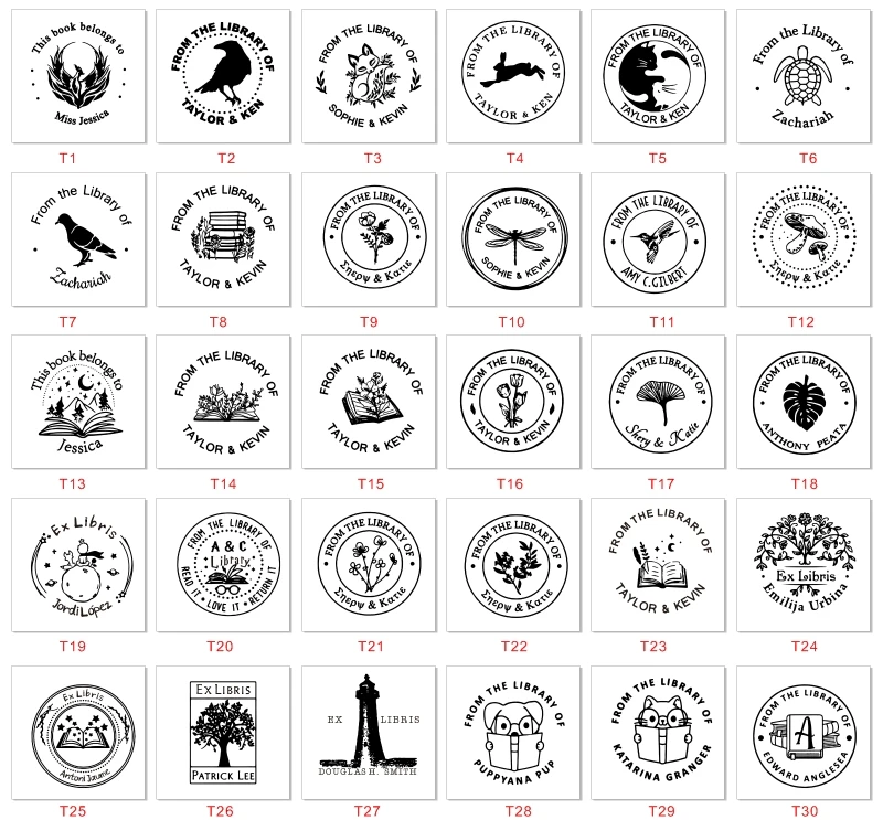 Teacher Library Seals Customize Personalized Self inking Cartoon Ex Libris Book Ink Stamp