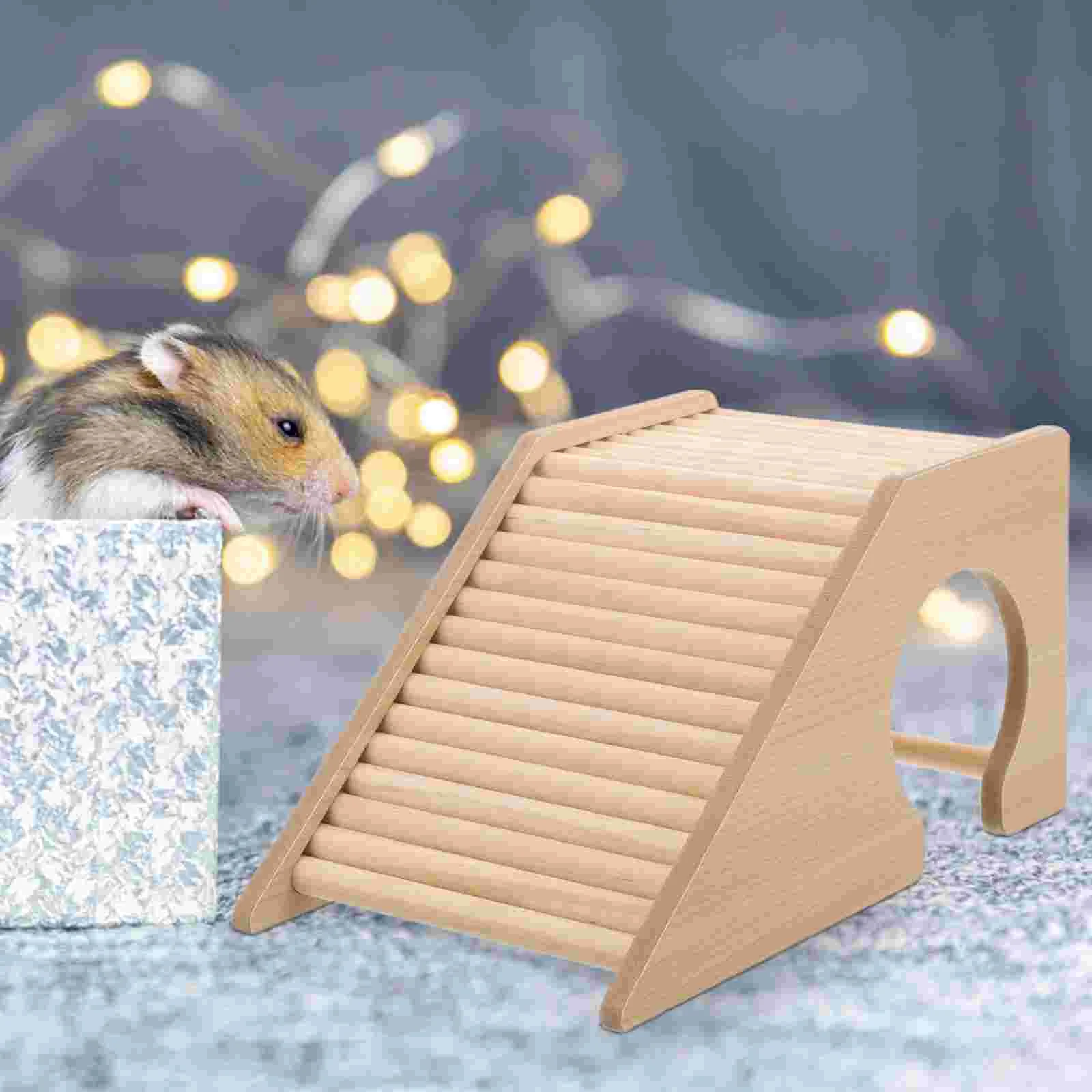 

Hamster Climbing Ladder Wooden Ladder Hamster Gerbils Mice Toy Hamster Cage Supplies Wood Ladder For Small Animal