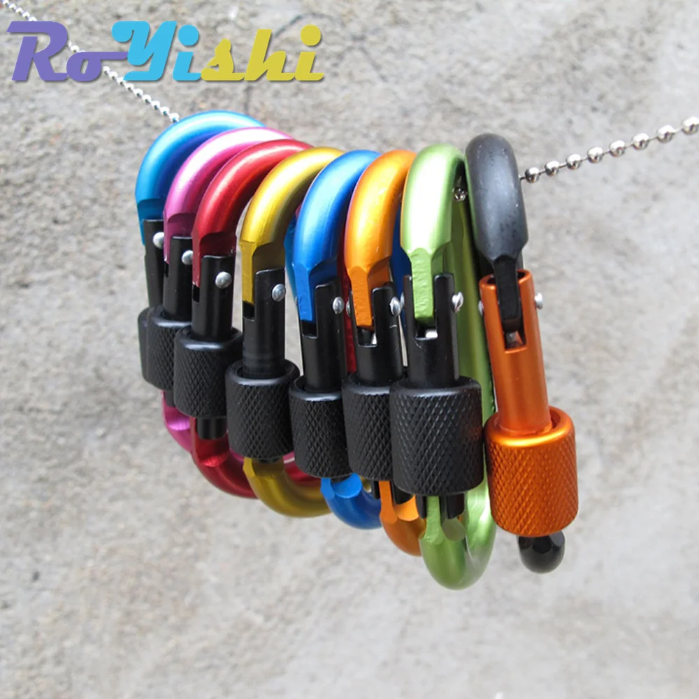 Aluminum Carabiner 1pcs Aluminum Carabiner D-Ring Key Chain Clip Snap Hook Karabiner Camping Keyring