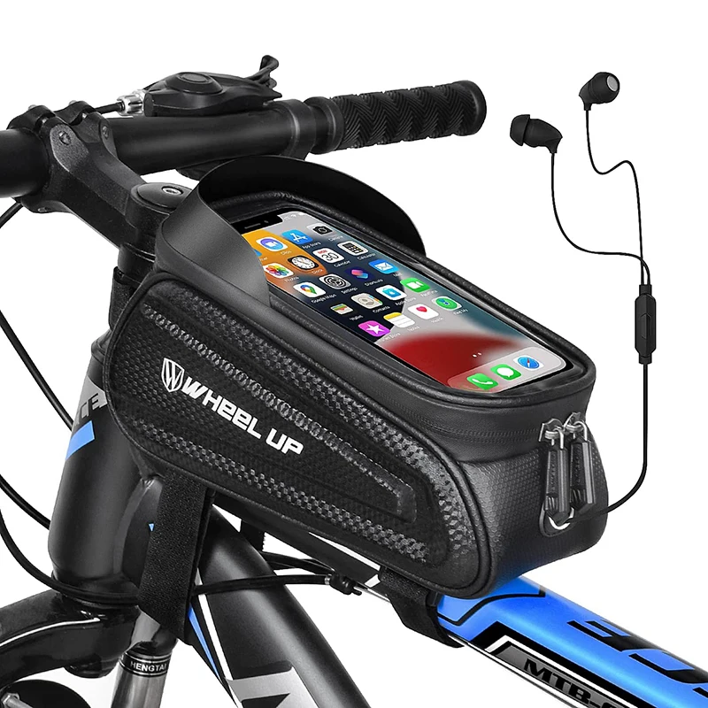 Bike Bag Cell Phone Holder Mtb Bicycle Frame Pack Waterproof Handlebar Front Tube Case Touch