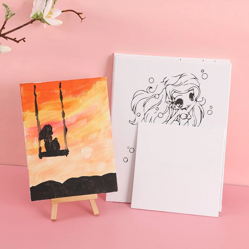 10 Cotton White Canvas Board Printing Canvas Children Diy Handmade Acrylic Blank Oil Painting Board Student Art Supplies