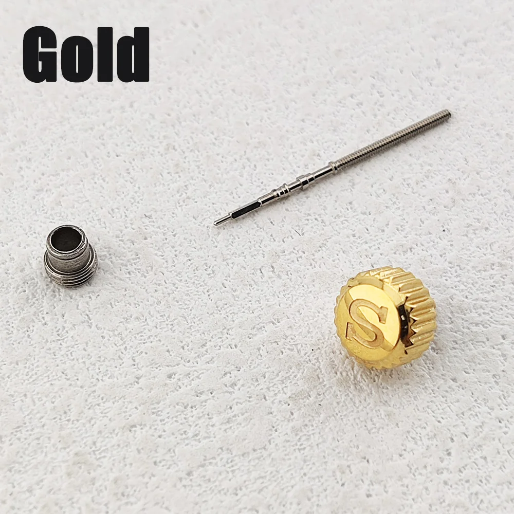 Stainless Steel Watch Crown - Silver, Black, Rose Gold Replacement Parts